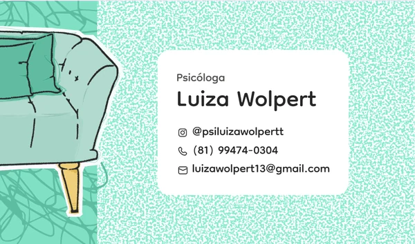 Verso do Cartão de Visita Luiza Wolpert